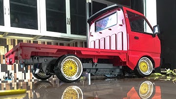 WPL D12 KEI TRUCK REPAINT RED AND DRIFT RIMS BBS 3D PRINT #subscribe #wpld12