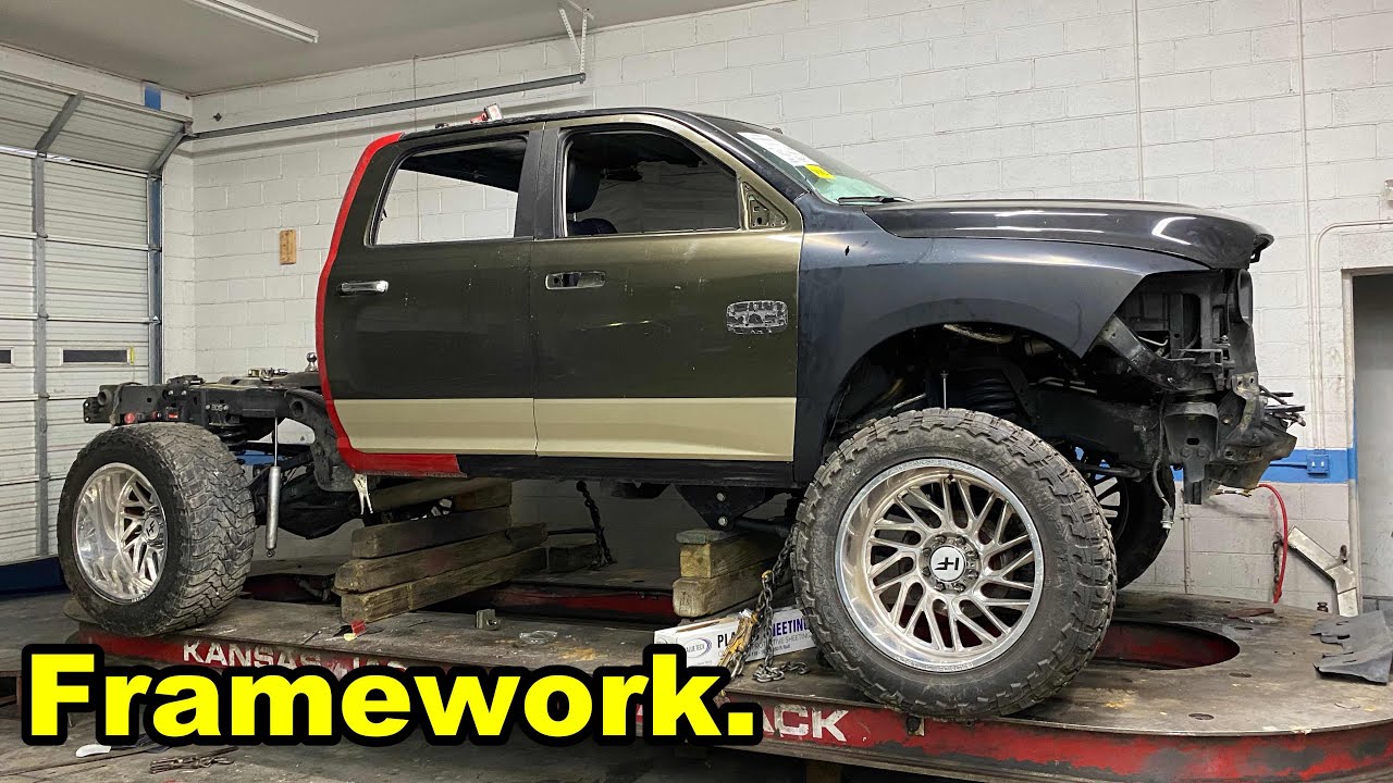 Fixing the Frame On MY Destroyed 2018 Dodge Ram 2500 - YouTube
