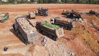 Ep5,Best Dump Trucks Showing Excellent Dumping Stone &Rock Operated Dozers Expertly Pushing