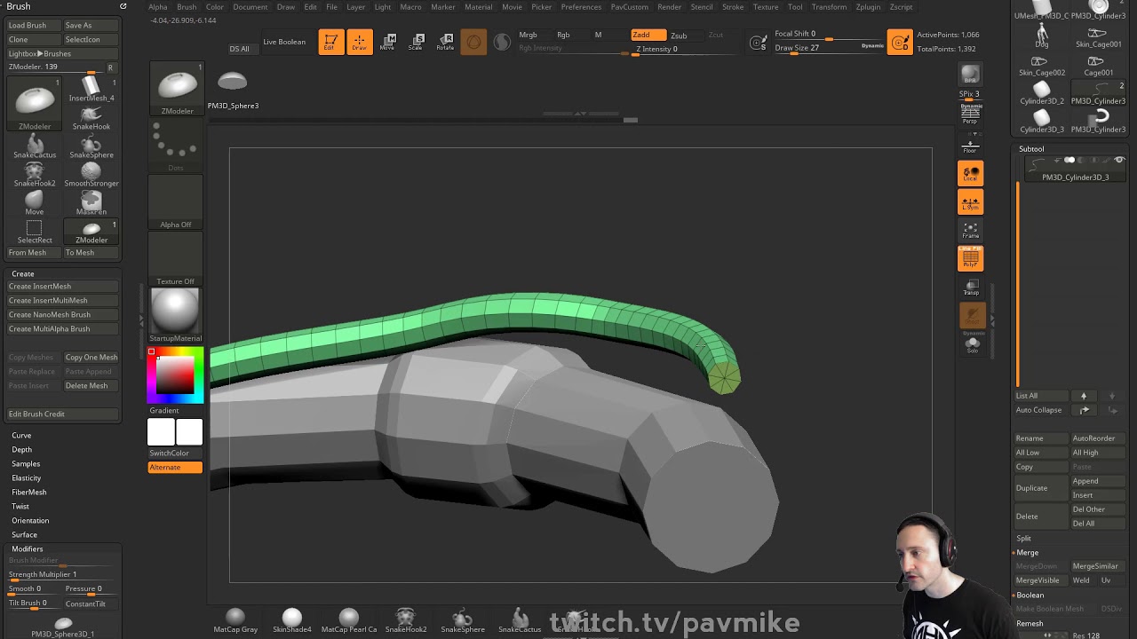 zbrush core does not have a curve tube brush zbrush