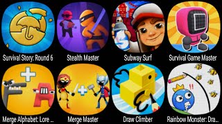Survival Story Round 6, Stealth Master, Subway Surf, Merge Alphabet Lore Run, Merge Master ... screenshot 2