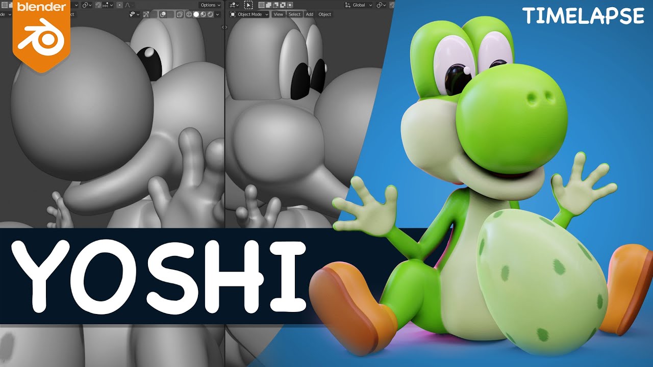 YOSHI - Blender Sculpting Timelapse