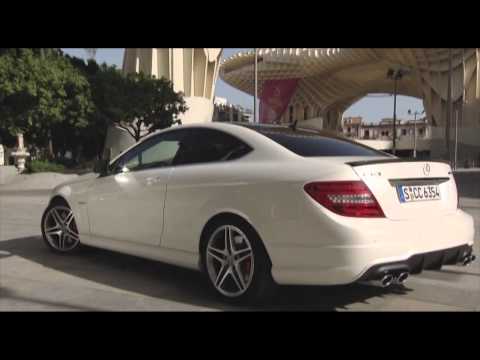 2012 Diamond White Mercedes Benz C63 AMG Coupe Interior and Exterior