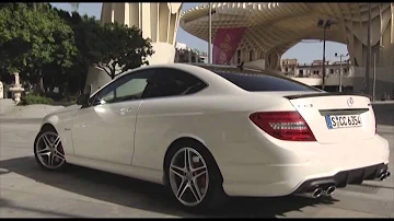 2012 Diamond White Mercedes Benz C63 AMG Coupe Interior and Exterior