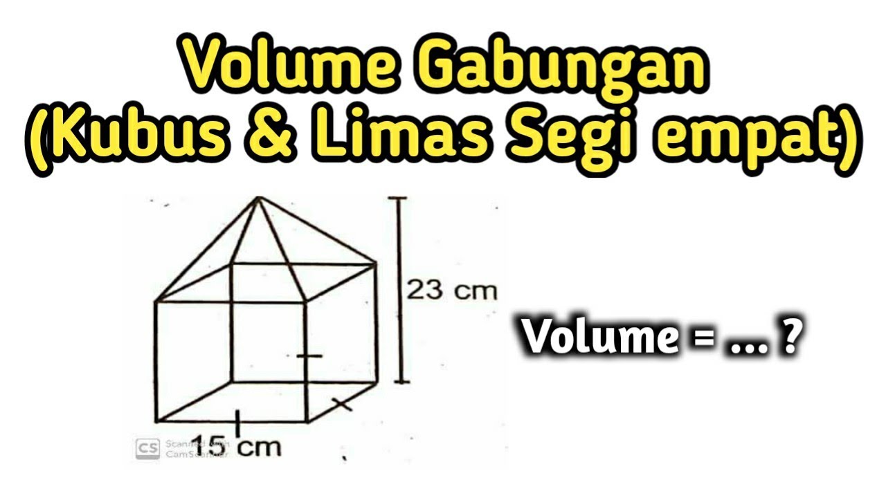 #volumegabungan | cara menghitung volume gabungan kubus dan limas segi empat