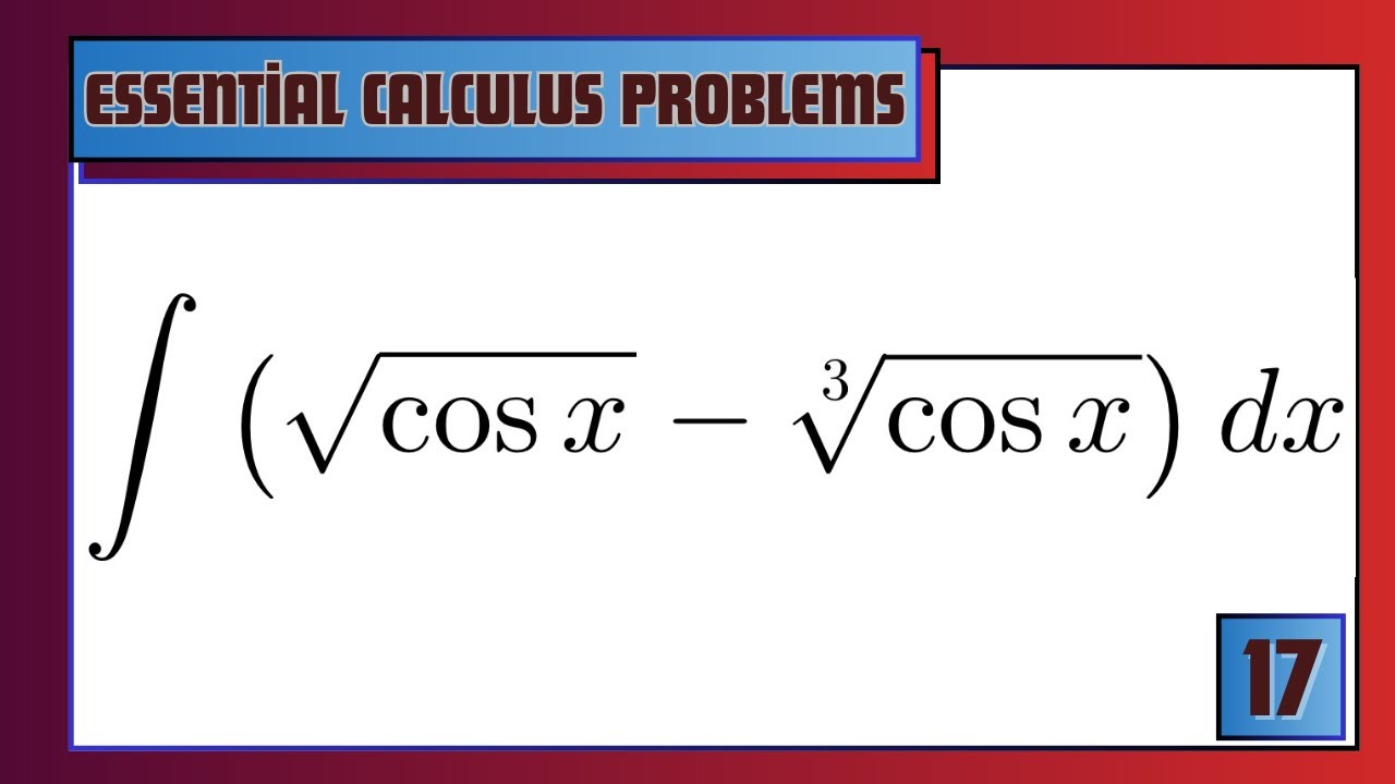 🎯 ∫(√(cos x) - ∛(cos x))·sin(x) dx — Substitution Method | North Campus