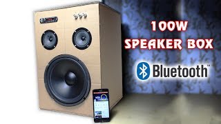 How to make 100W Bluetooth Speaker Box from Cardboard