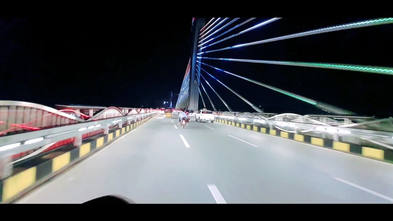 Hyderabad City Night Lighting View | Hitech City 😱| Cable Bridge | B ...