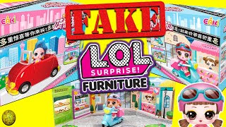 Eaki lol surprise furniture set look alike unboxing. Eaki dolls furniture sets. Fake lol vs real lol