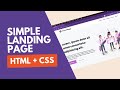 Landing Page with HTML and CSS | Complete Tutorial for Beginners