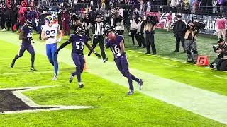 12/10/2023.  Rams @ Ravens.  Tylan Wallace 76 yard walk off punt return TD.