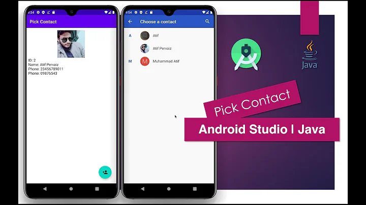 Pick Contact | Android Studio | Java