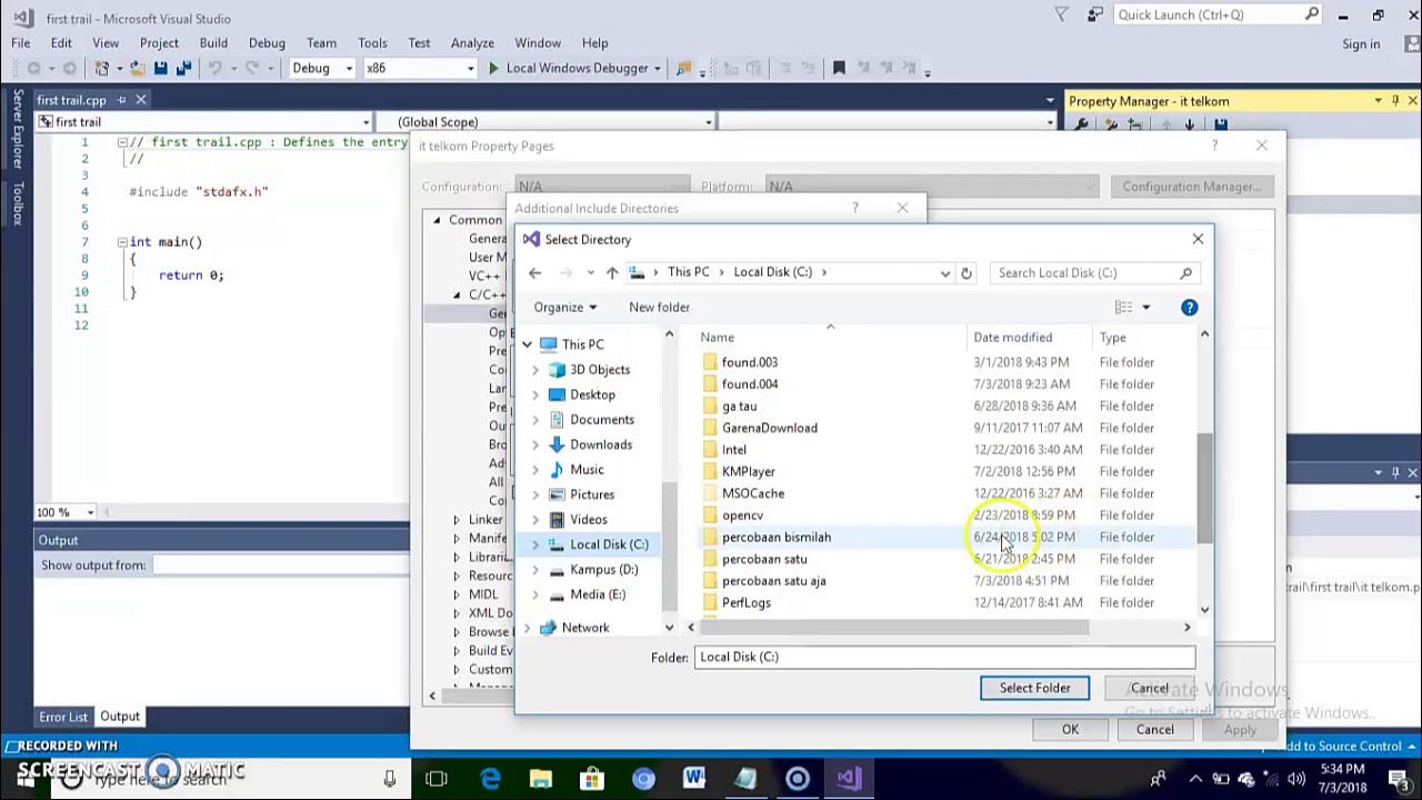 Tutorial Penggabungan Opencv & Microsoft Visual Studio - YouTube