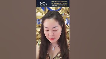 Hoa tai hình giọt nước đính kim cương thiên nhiên vàng nhạt - Ngọc Châu Âu