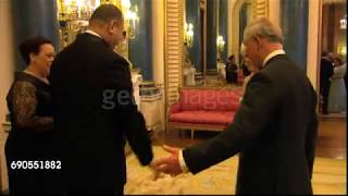 The Prince of Wales and the Duchess of Cornwall greet the King and Queen of Tonga.