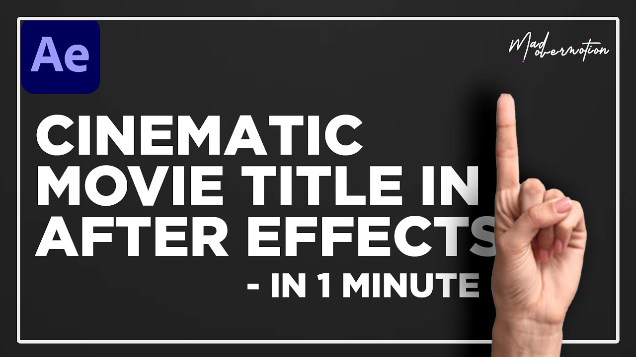 Cinematic title animation in after effects | 1 minute tutorial - YouTube