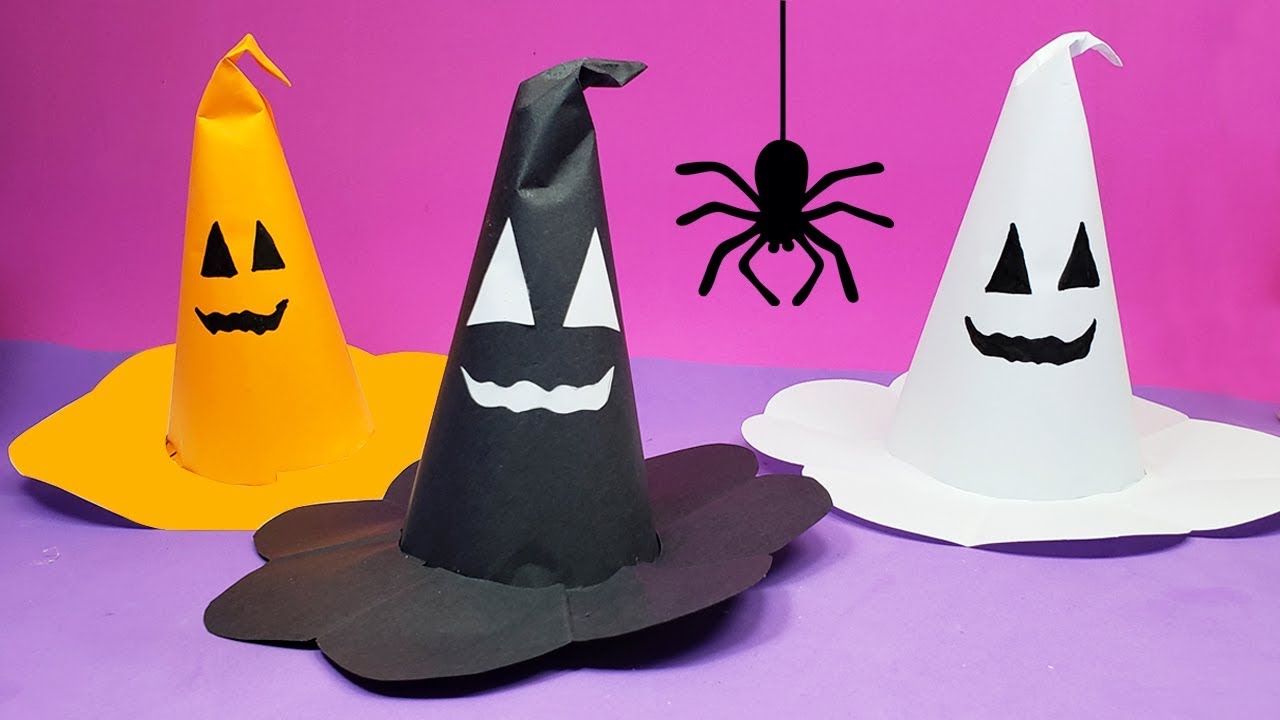 Guinness jurar Inspiración 🎃COMO HACER UN GORRO DE BRUJAS PARA HALLOWEEN CON PAPEL A4 👻- ✂️ Crafty  DIY Reciclaje - YouTube