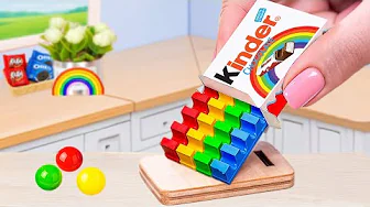 Mini Rainbow Kinder Cake | Best Yummy Mini Rainbow Chocolate Cake Decorating Ideas