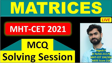 Matrices MCQ Solving Session_MHT-CET 2021