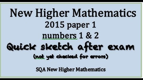 2015 new Higher Maths paper 1 nos. 1 & 2 sketch