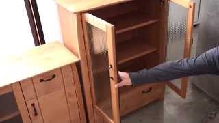 【デザイン家具.com】完成品 日本製 アルダー無垢材のナチュラルインテリア キャビネット