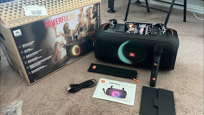 JBL PartyBox On-The-Go Complete Review Unboxing +Test Mic with ...