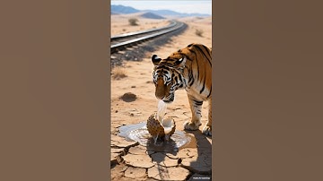 The tiger saves the drying custard apple by giving it water 😭 #ai #save #water #tiger