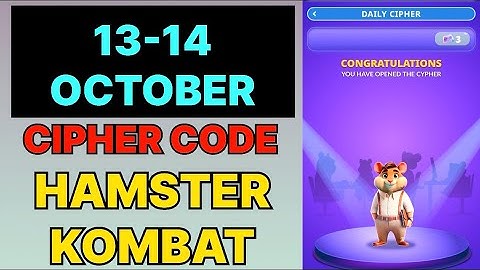 Hamster Kombat Dev Game Daily Cipher 13 & 14 October | Hamster Kombat Daily Cipher Code 13 October