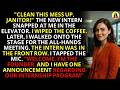 Founder Posed as Janitor to Expose Arrogant Intern | Corporate Revenge
