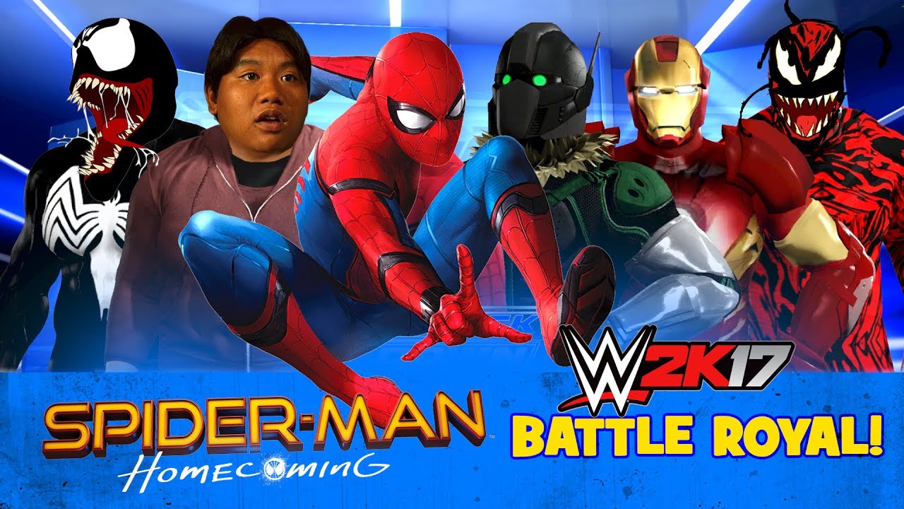 WWE 2k17 Spider-Man Homecoming Movie Battle Royal with Iron Man & Vulture  Fight! - YouTube