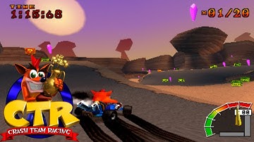 Crash Team Racing (PS1) 101% - Part 18 - Rocky Road