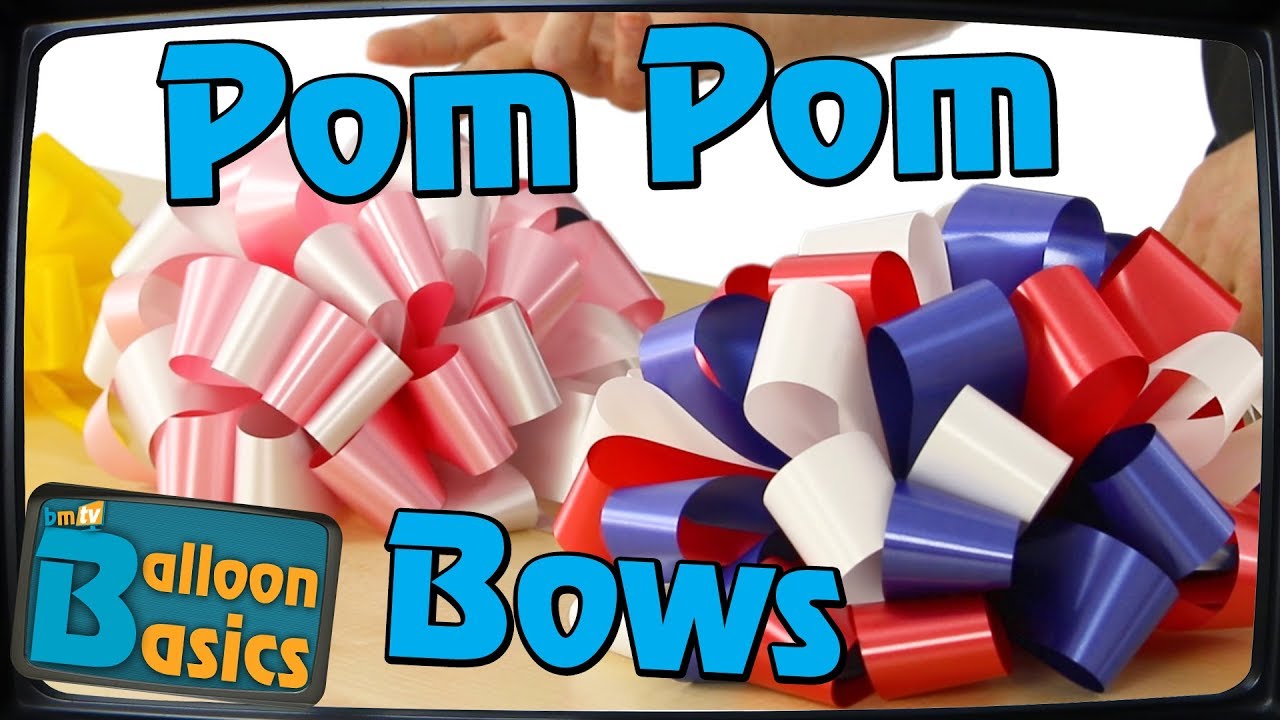 How to Make Pom Pom Bows - Balloon Basics 23 - YouTube