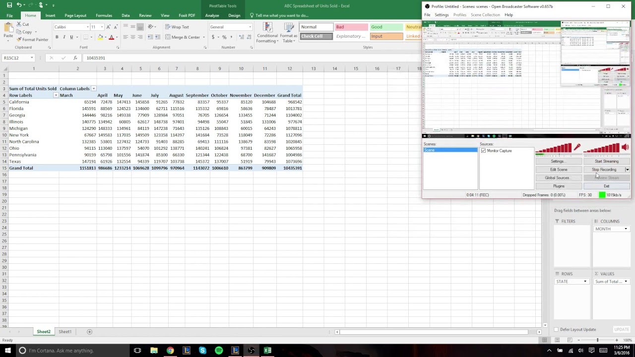 Pivot Table Using Microsoft Excel 2017