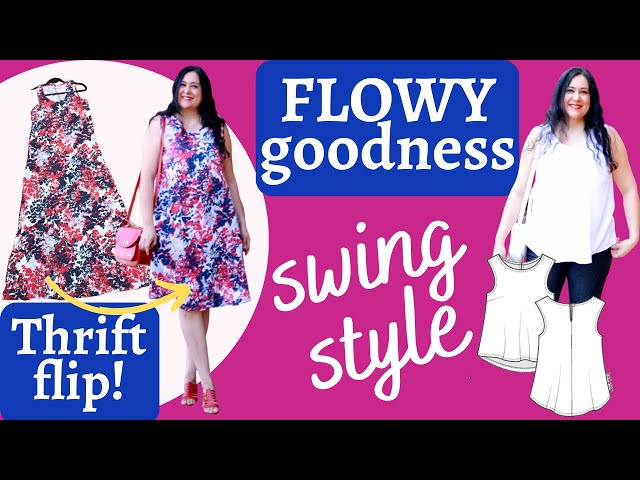 Maxi dress to FLOWY SWING STYLE. Thrift flip! + Classic white top. Harmony  (Love Notions). 