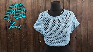 Sweater mesh raglan knitting 💙 (part 2)