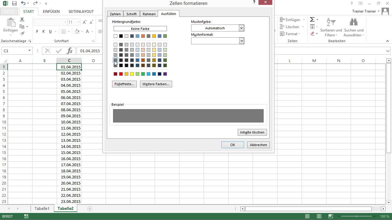 Update New Kalender mit Excel erstellen Tutorial: Feiertage anzeigen (bedingte Formatierung) |video2brain.com