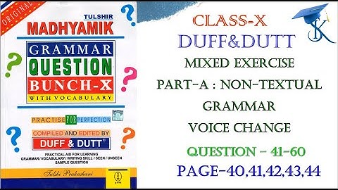 KS Coaching Centre #Duff&Dutt Class10 #page-42,43#non-textual(41-60)#voice#change #english#education