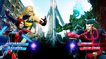 Captain Marvel & Black Widow vs Doctor Strange & Dormammu (Very Hard) - Marvel vs Capcom