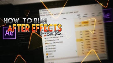 How To Run After Effects On Low Spec Pc | 4gb ram i3 | intel hd |