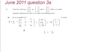 FMSP Revision: AQA FP4 June 2011 qn 3 Vector Product and Triple Scalar Product