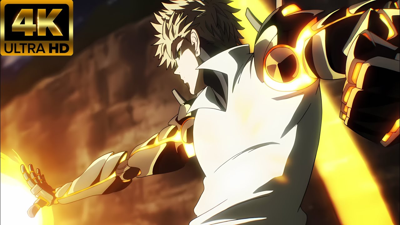 Saitama vs Genos 4K - One Punch Man S1 EP5 - youtube