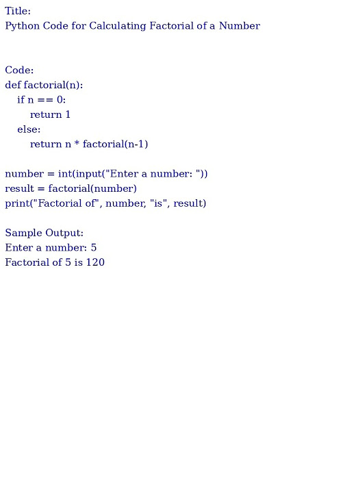 Python Code for Calculating Factorial of a Number (Python ...