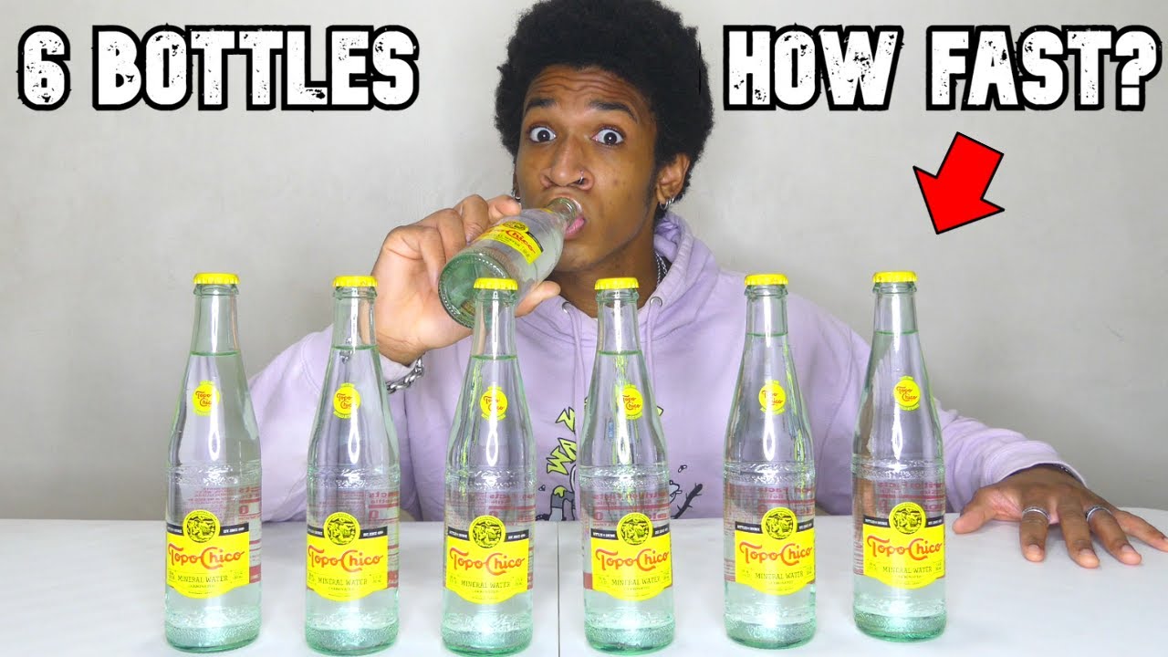 Drinking 6 Bottles of Topo Chico Water Fast! (2.1 Liters)