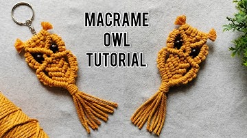 Macrame Owl Keychain | Easy Macrame Owl Tutorial | Macrame Fridge Magnet | DIY Macrame Keychain