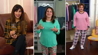 Cuddl Duds Comfortwear Scoop Neck Top with Slim Pant Pajama Set on QVC