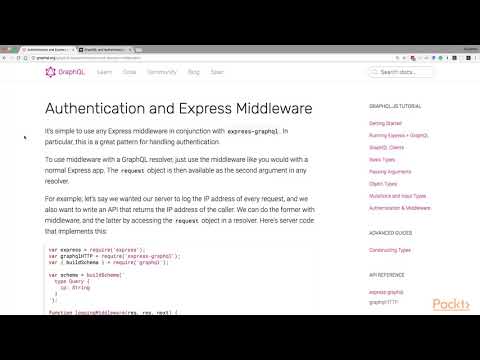 Learning GraphQL with React and Relay : Authentication Strategies with GraphQL | packtpub.com