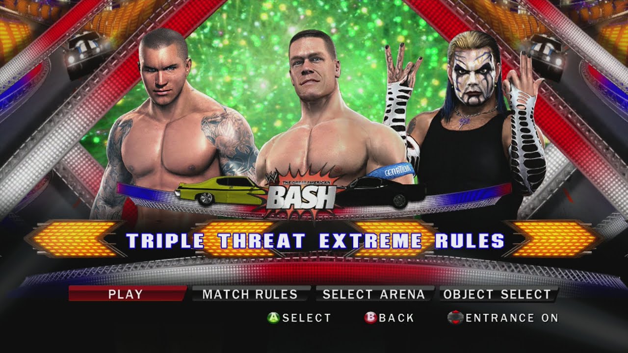 WWE SMACKDOWN VS. RAW 2010: TRIPLE THREAT EXTREME RULES MATCH I GAMEPLAY I GAMES HD