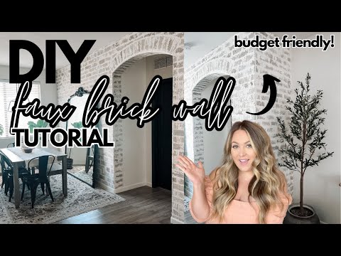 DIY FAUX BRICK WALL TUTORIAL / BUDGET DIY MAKEOVER / GERMAN SCHMEAR TUTORIAL BRICK WALL / BROOKE ANN