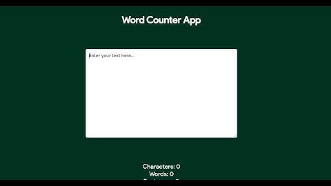 Simple Word Counter App in JavaScript