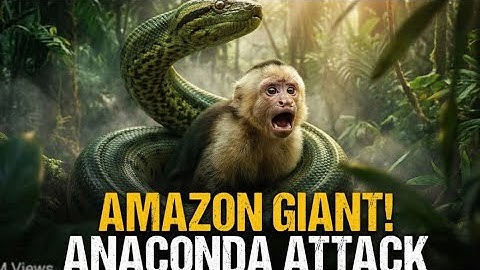 A_Monkey_Trapped_By_Gaintpython_in _Amazon_Forest 